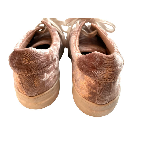 TOPSHOP WOMENS VELVET LACE UP SNEAKERS - Picture 5 of 8